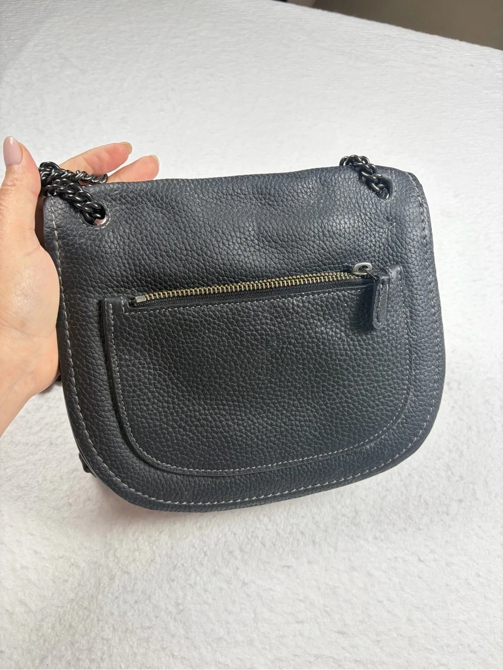 Black Coach SHADOW‎ crossbody in pebble leather